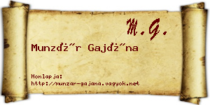 Munzár Gajána névjegykártya